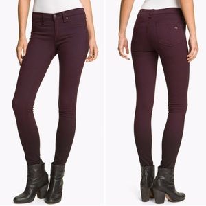 Rag & Bone Skinny Jean Ombré Legging in wine